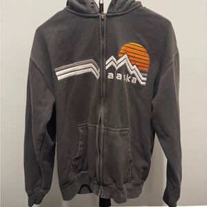 Gray Alaska Hoodie with Mountain Design